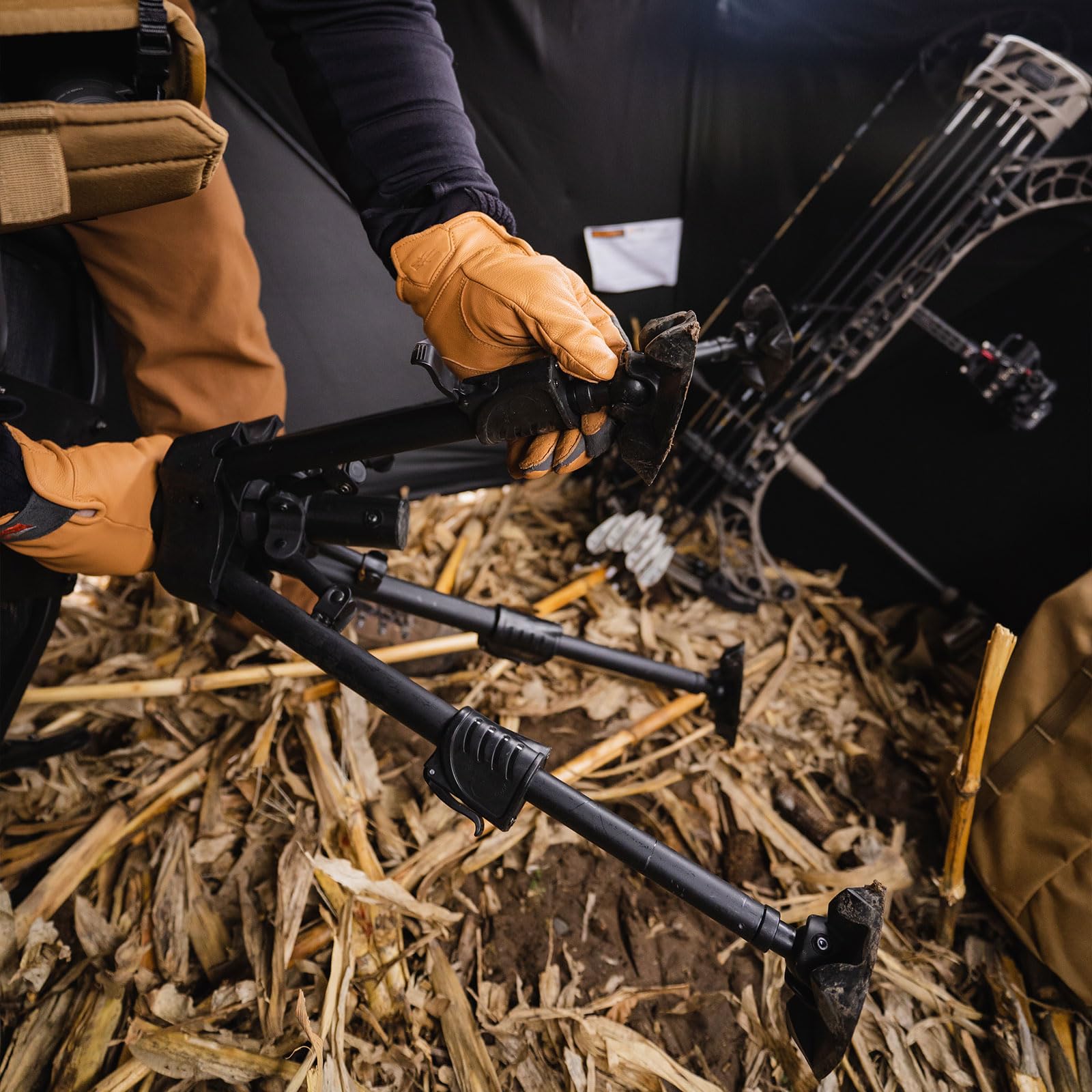 Muddy Swivel Ground Seat with Adjustable Legs - Durable Foldable Portable Hunting Outdoor 360 Degree Flex-Tek Seat with Integrated Armrests & Removable Carry Strap, 300 Lbs. Maximum Capacity - Image 7